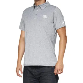 100% Corpo Polo Shirt - Heather Gray/White