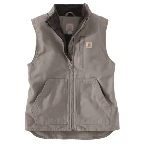 104224 - Carhartt Women's Relaxed Fit Washed Duck Sherpa-Lined Mock Neck Vest