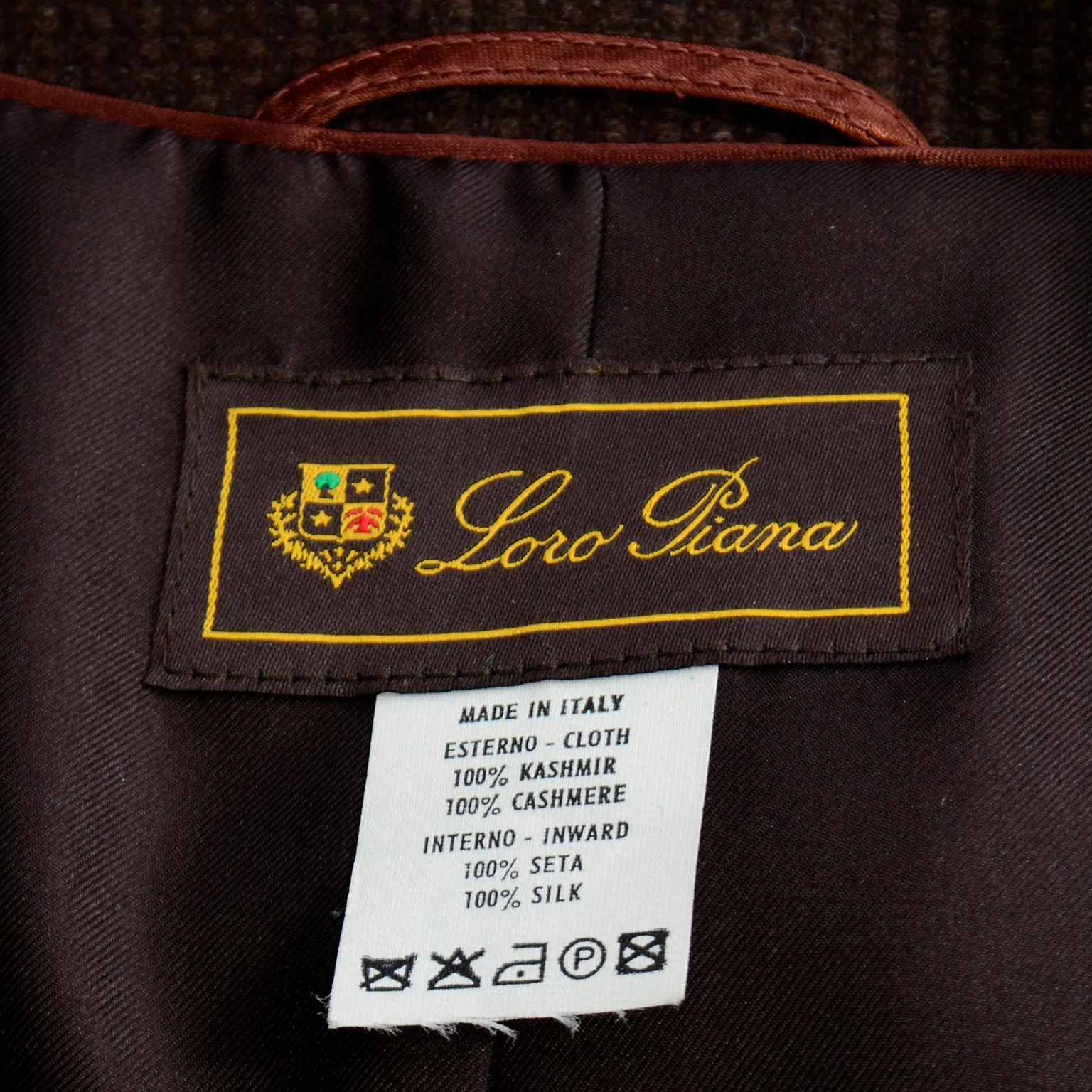 1990s Loro Piana Brown Cashmere Sweater Jacket With Leather Trim