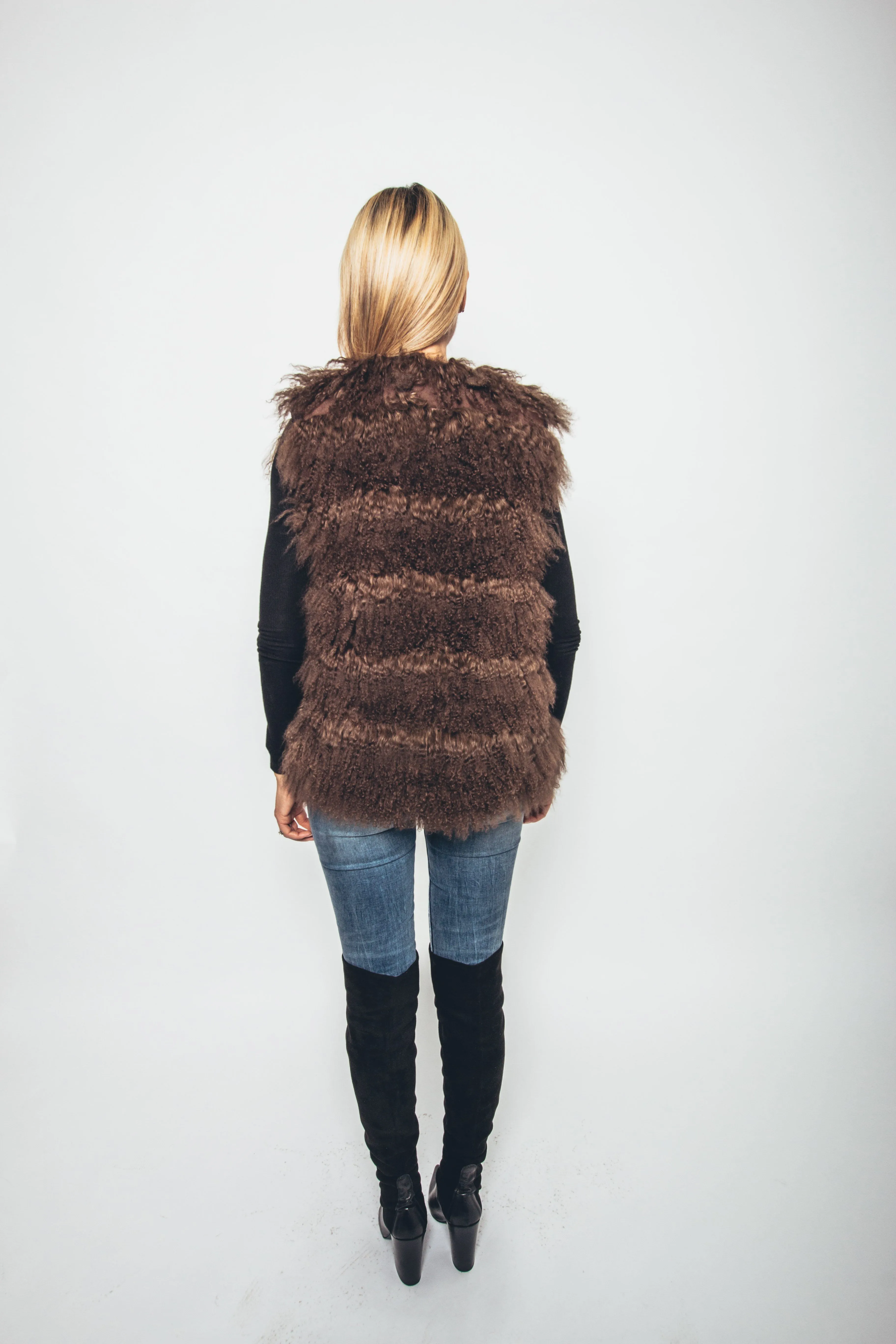 56 | Brown Mongolian Lamb Fur Vest