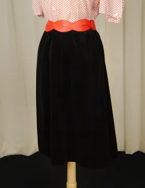 80s does 60s Black Velvet Skirt