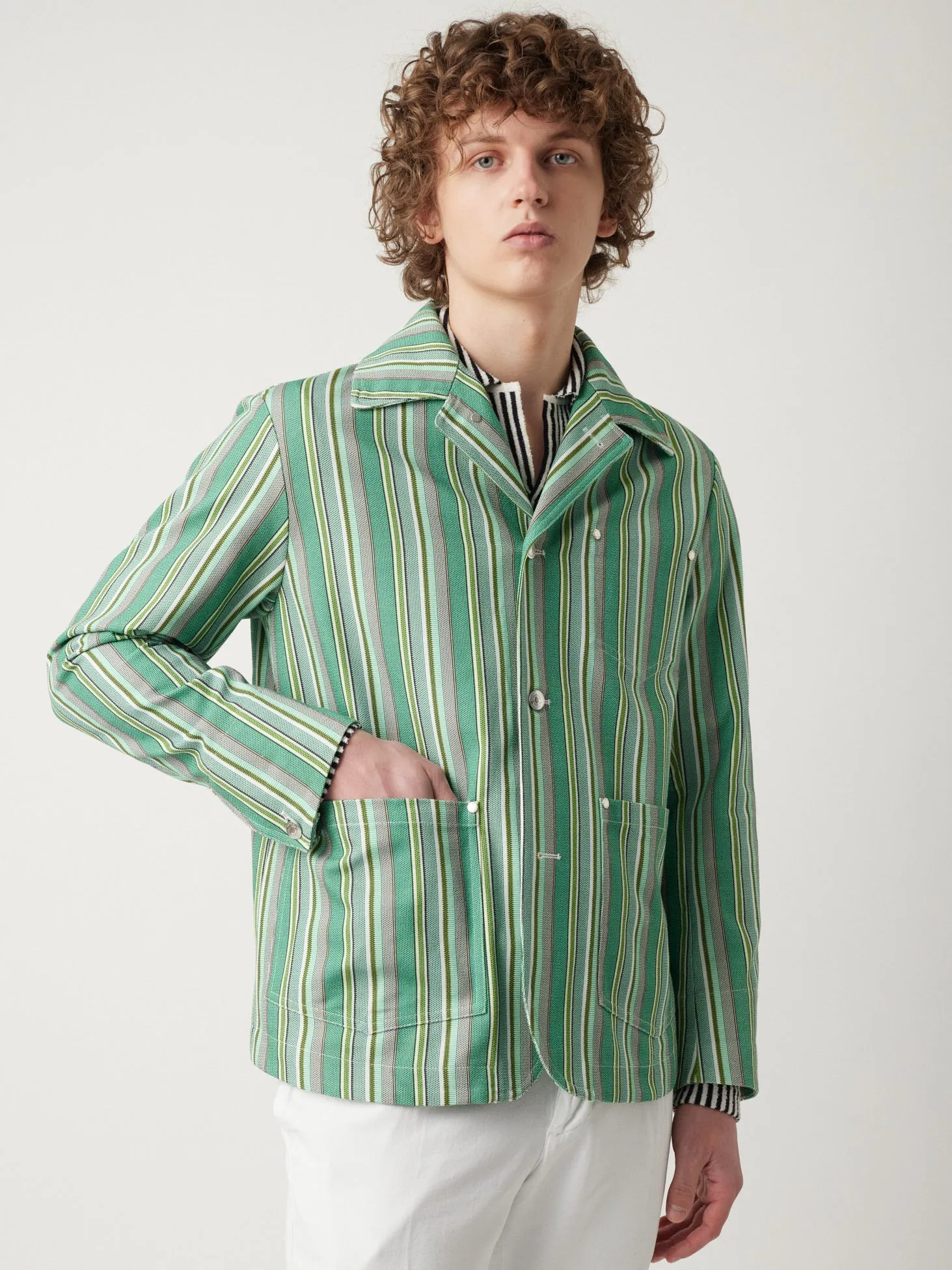 AASSALONNE STRIPED WORK JACKET