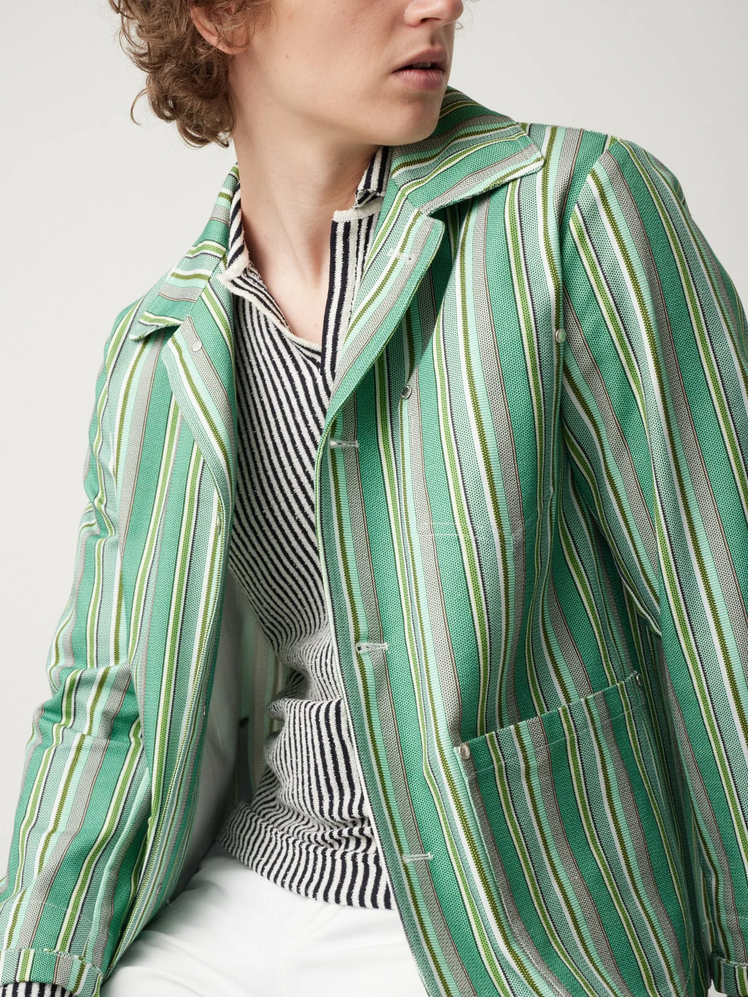 AASSALONNE STRIPED WORK JACKET