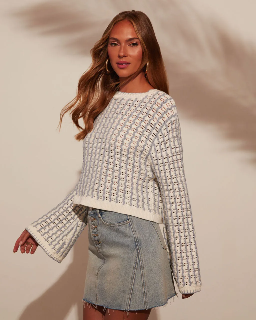 Amani Wide Sleeve Gingham Pullover