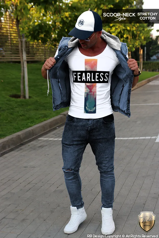 Angry Lion Mens T-shirt "Fearless" MD561