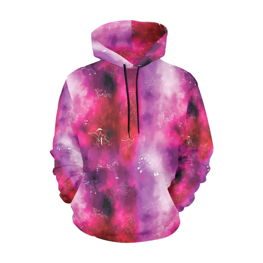 Animal Ancestors 8 Gaseous Clouds Pink and Red Hoodie for Women (USA Size)