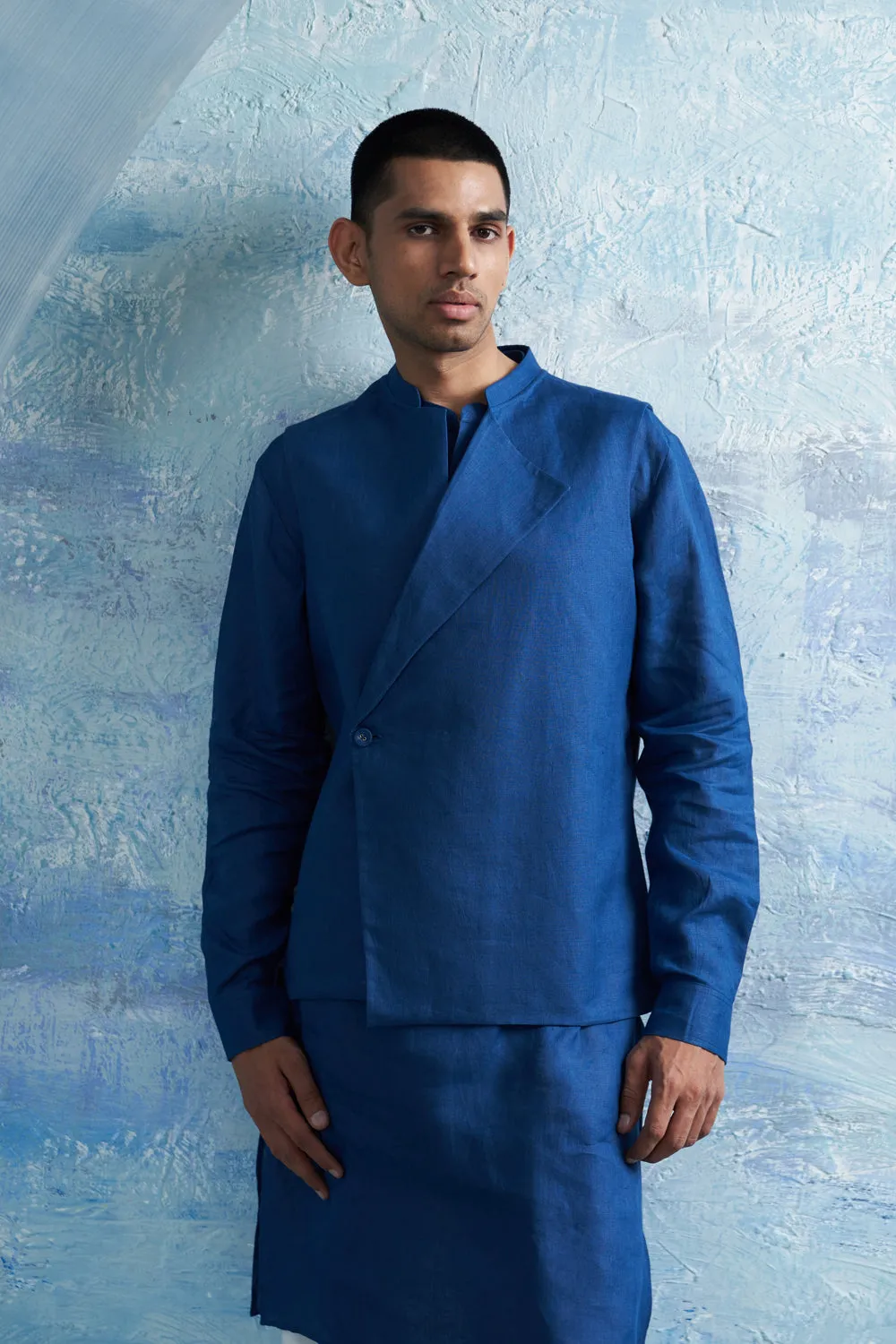 Aura Royal Blue Overlap Jacket