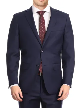 Avivi Collection 2 Button Classic Fit Wool Suit - Navy