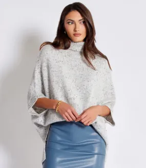 B&Y Poncho Sweater-Grey