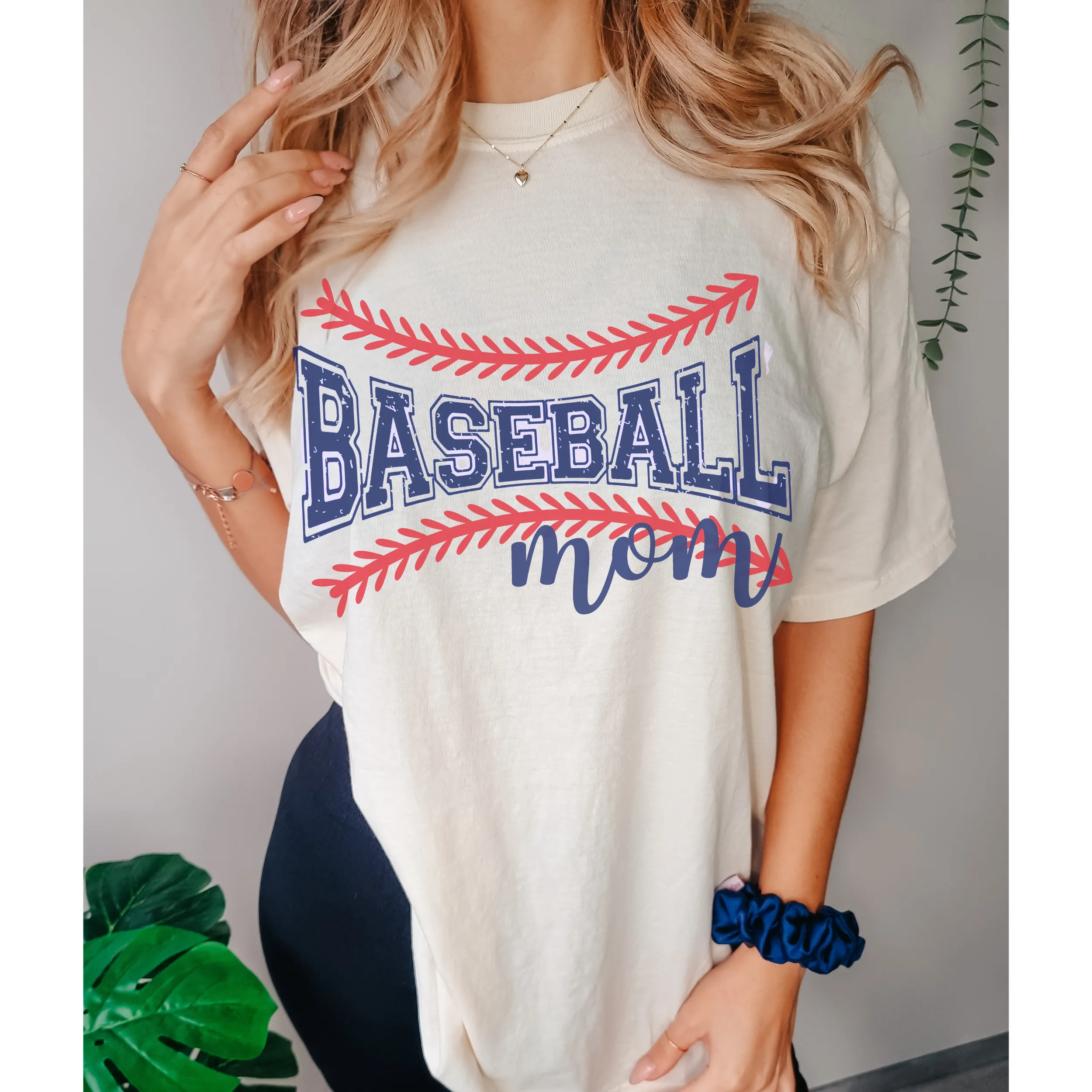 Baseball Mom Comfort Colors® T-Shirt, Spring or Summer Tee, Gift for Mom, Distressed, Retro Design Baseball Mom T-Shirt