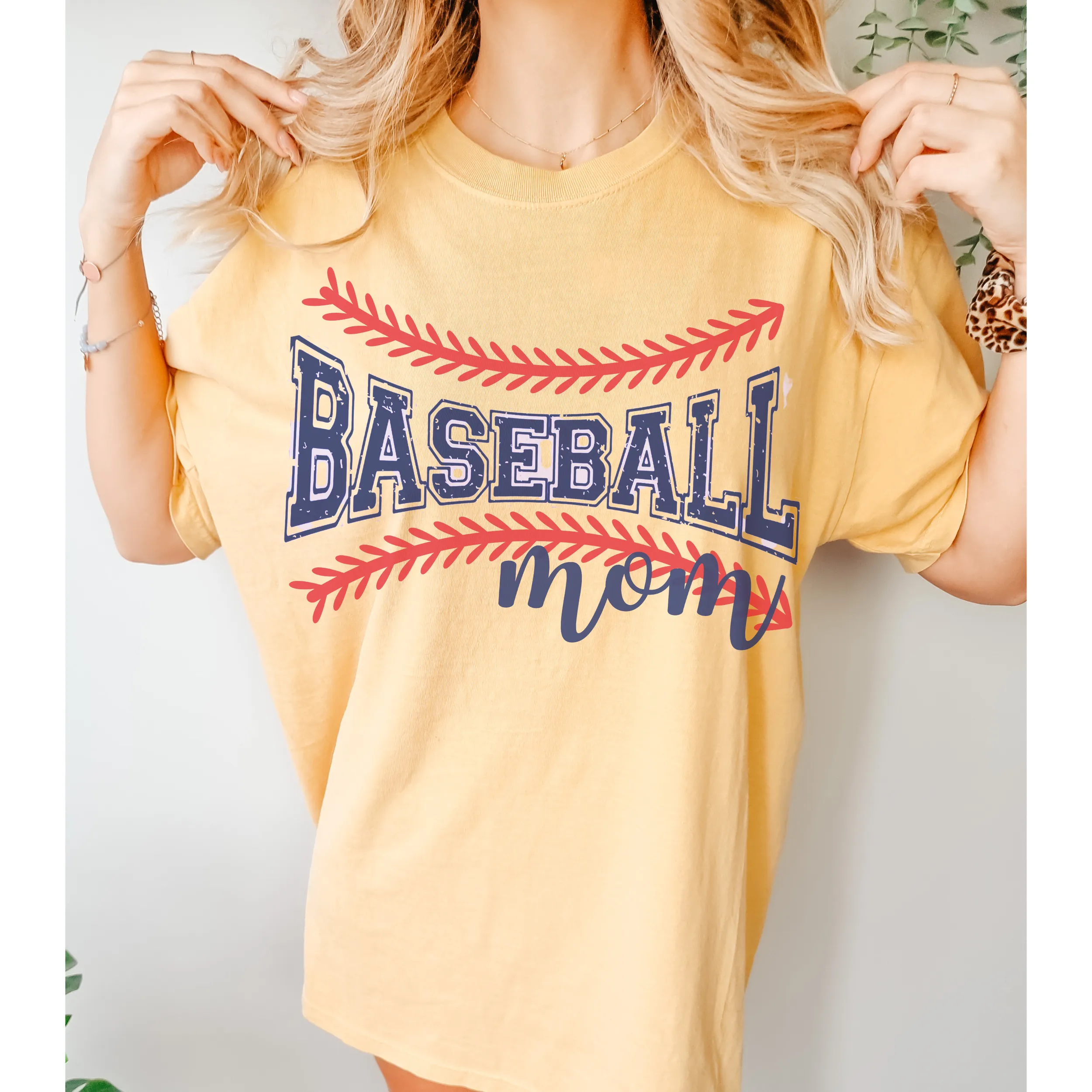 Baseball Mom Comfort Colors® T-Shirt, Spring or Summer Tee, Gift for Mom, Distressed, Retro Design Baseball Mom T-Shirt