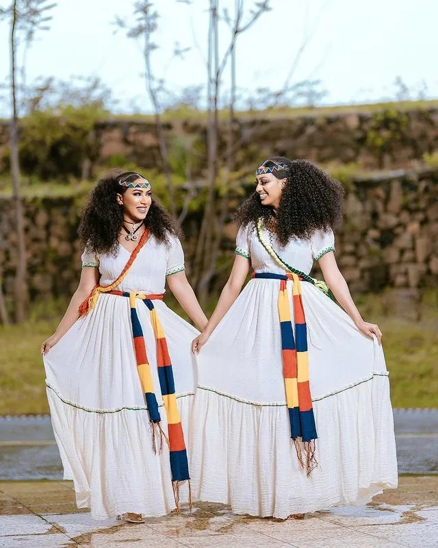 Beautiful Simple Habesha Dress Ethiopian Traditional Habesha Kemis for Ashenda