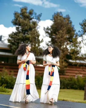 Beautiful Simple Habesha Dress Ethiopian Traditional Habesha Kemis for Ashenda