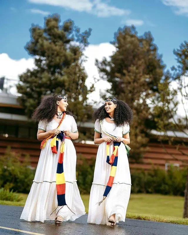 Beautiful Simple Habesha Dress Ethiopian Traditional Habesha Kemis for Ashenda