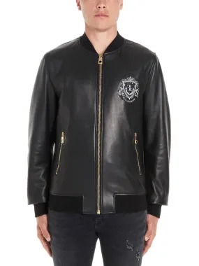 Billionaire Logo Embroidered Bomber Jacket