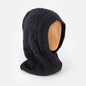 Black Pure Cashmere Balaclava Hood