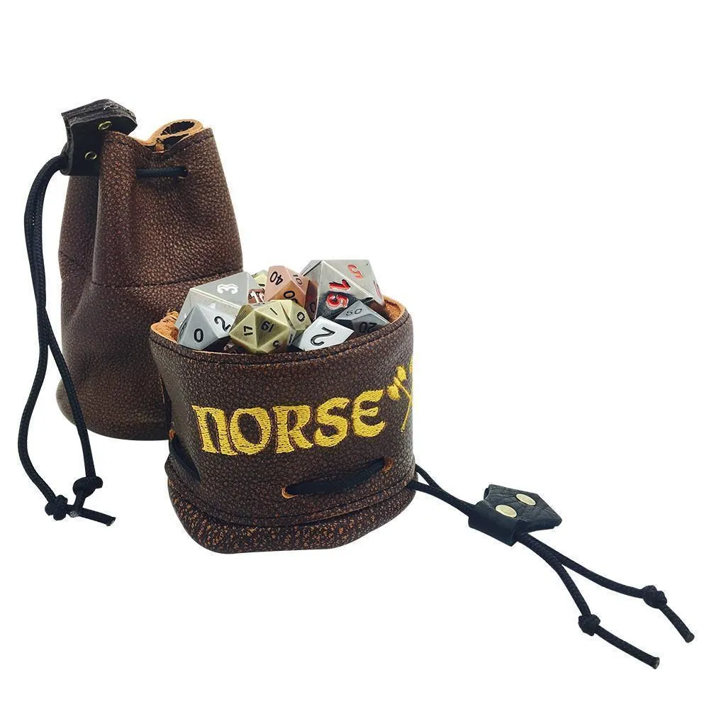 Bomber Brown Leather Dice Bag / Dice Cup Transformer