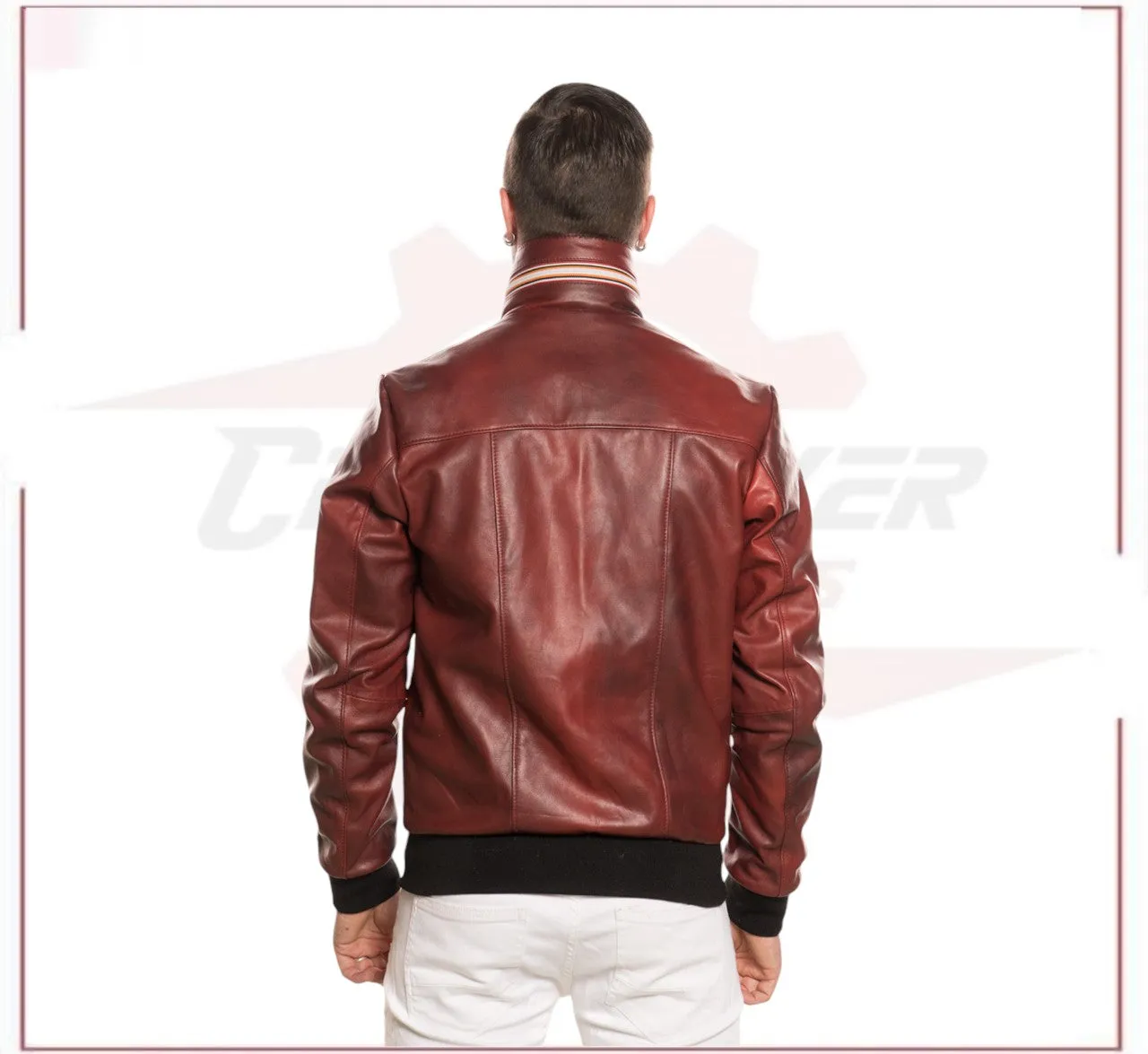 Bomber KiWey - Men’s Bomber Bordeaux genuine leather