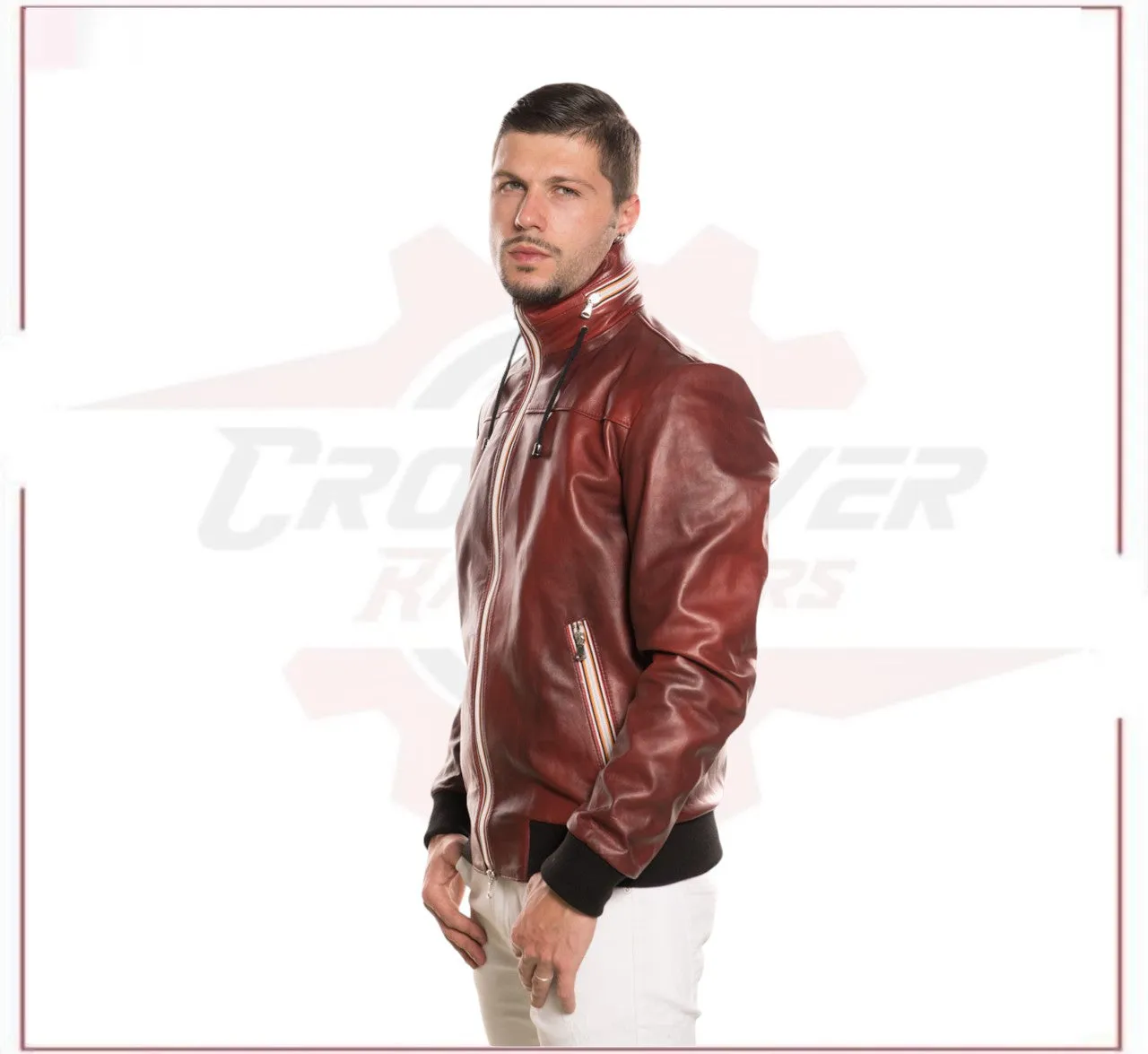 Bomber KiWey - Men’s Bomber Bordeaux genuine leather