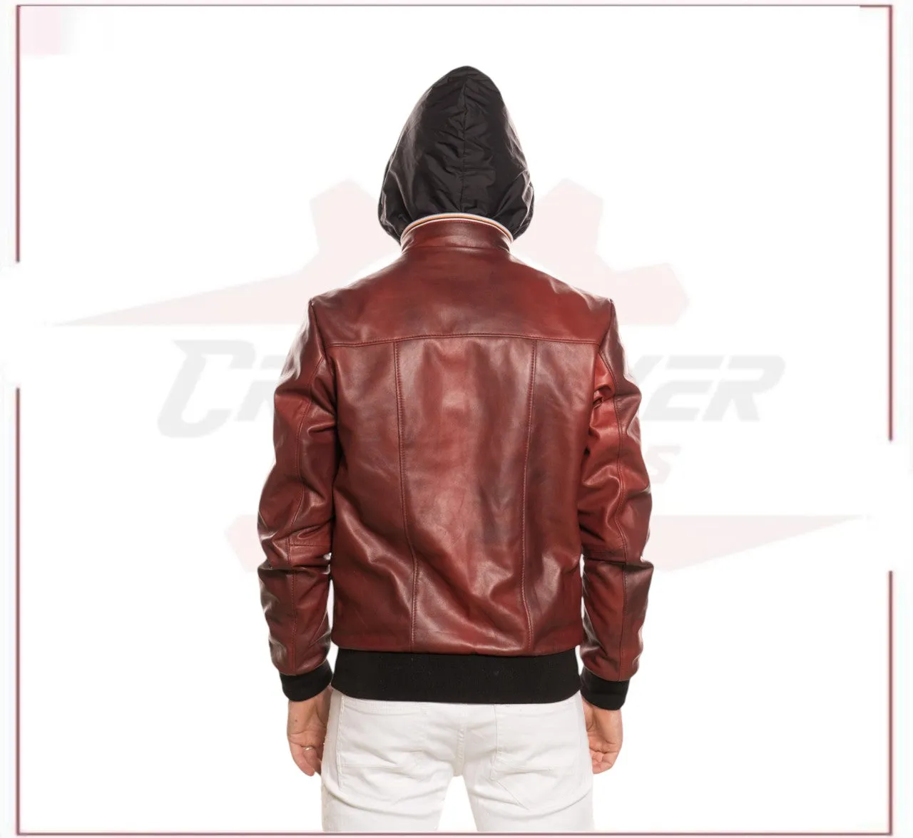 Bomber KiWey - Men’s Bomber Bordeaux genuine leather