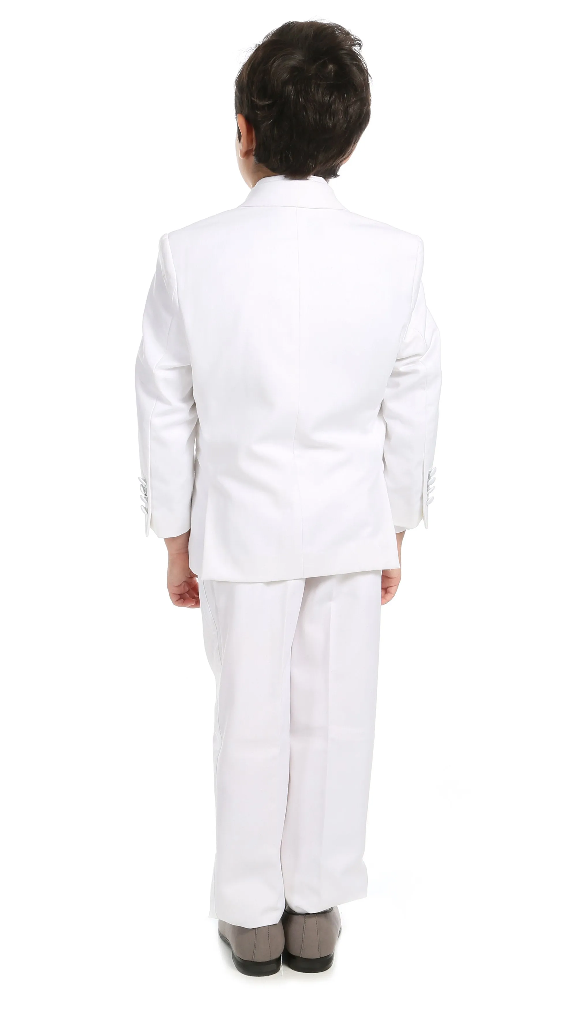 Boys KTUX Modern Fit Notch Lapel 3 Piece White Tuxedo Set