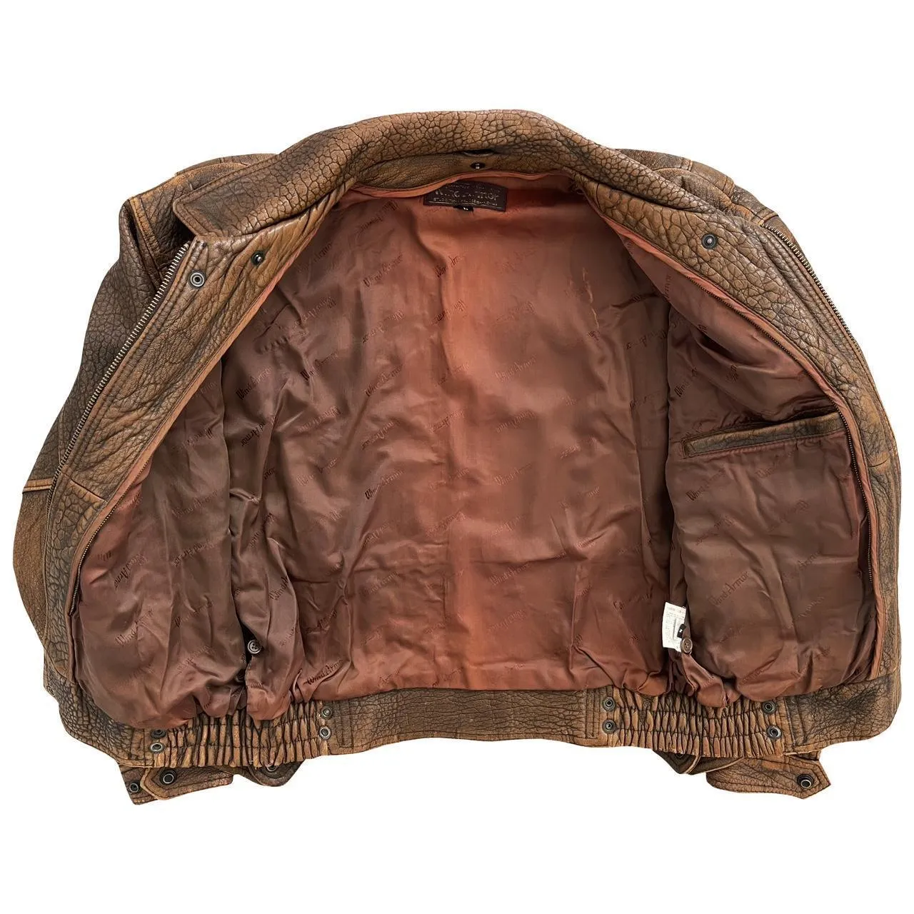 Choppers Painted Leather Bomber Flight Jacket