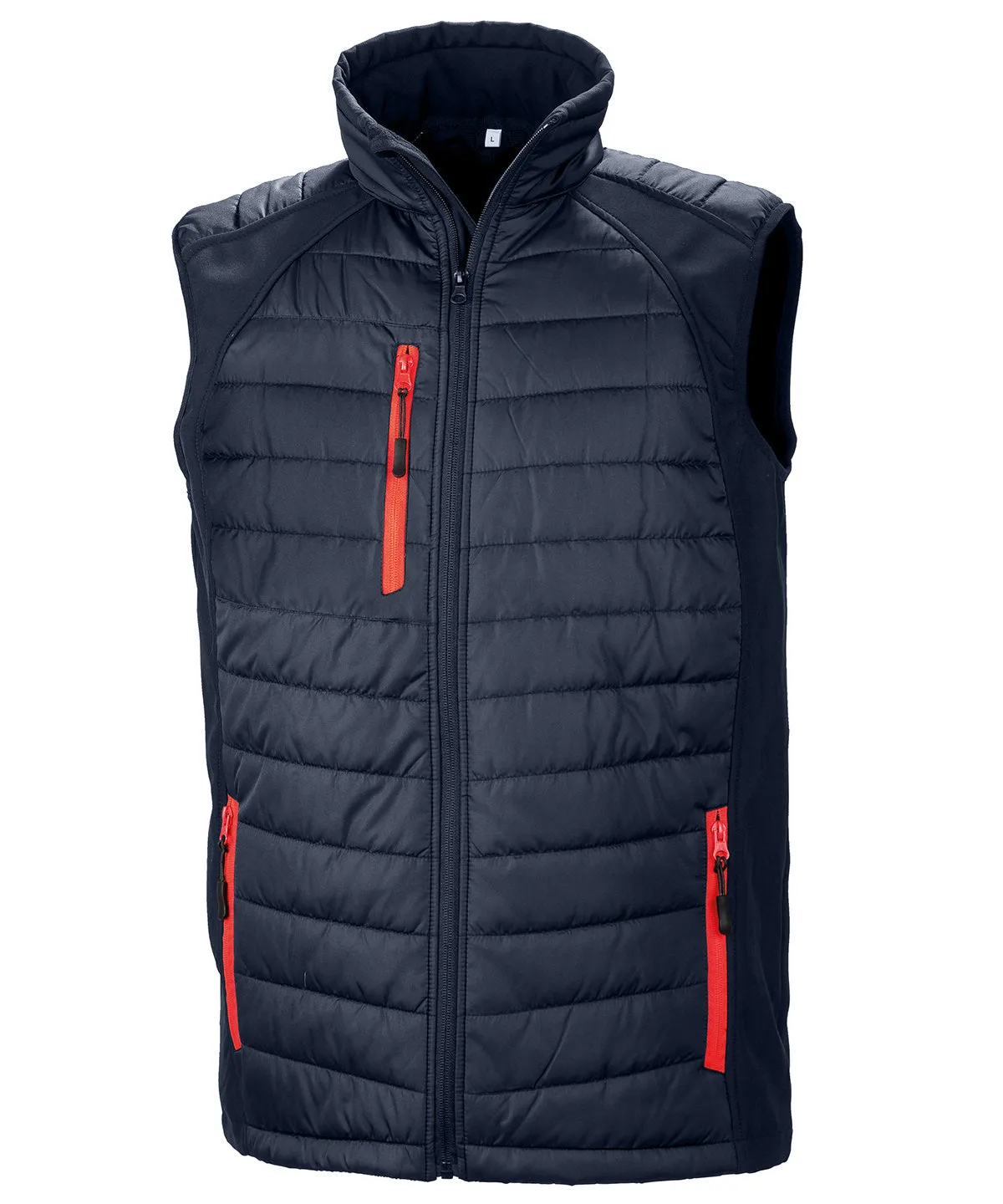 compass padded softshell gilet | Navy/Red