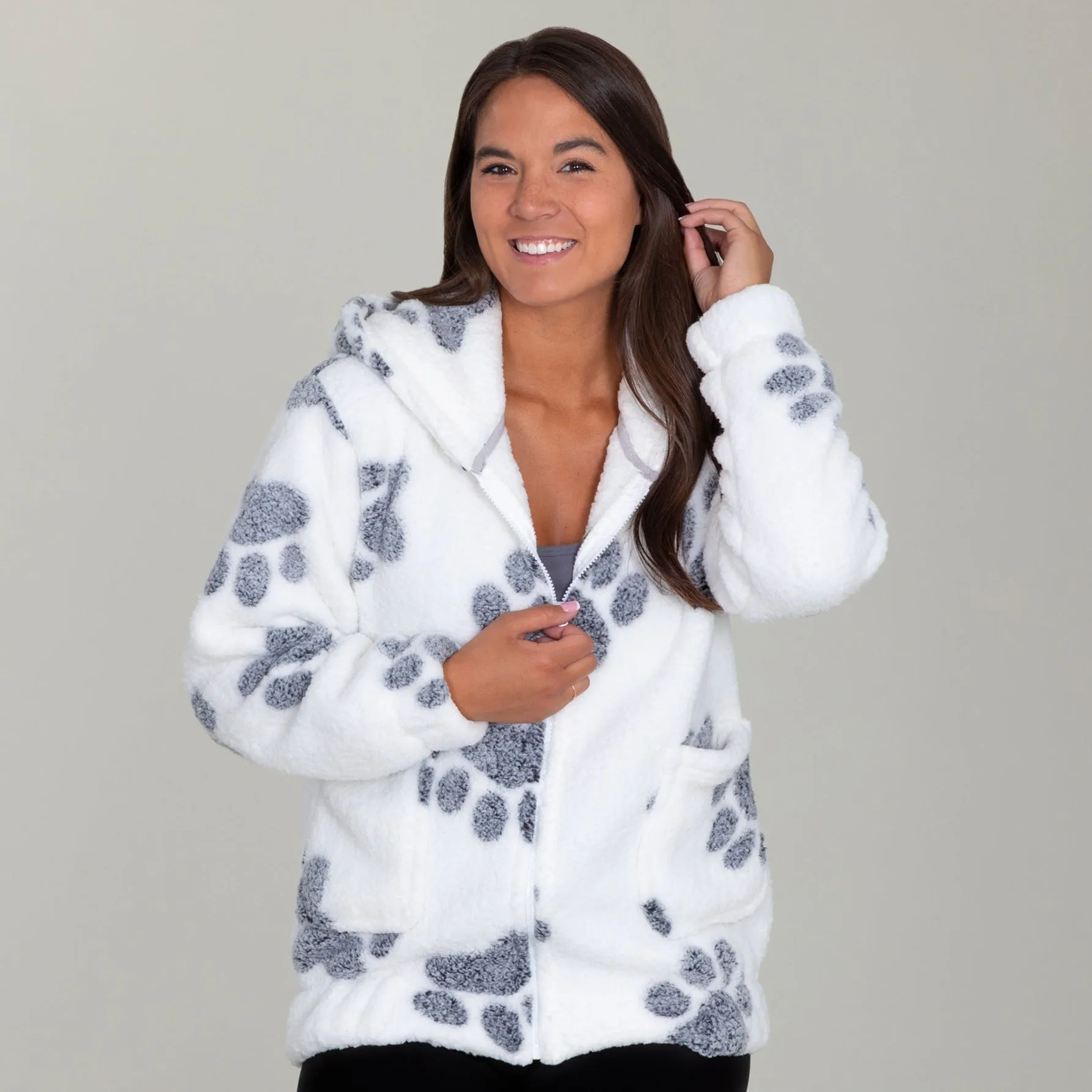 Cozy in Paws Plush Sherpa Fleece Hooded Jacket