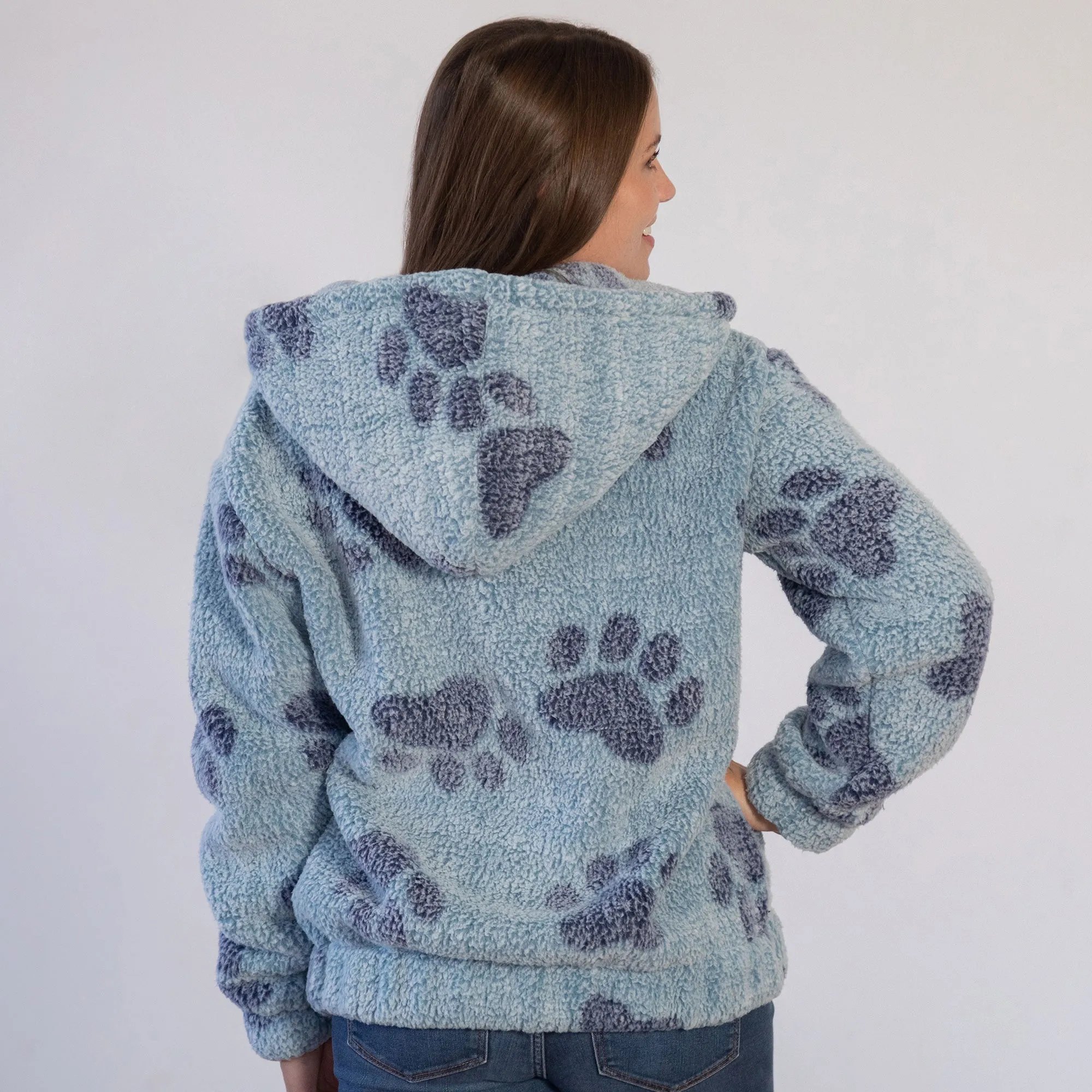 Cozy in Paws Plush Sherpa Fleece Hooded Jacket