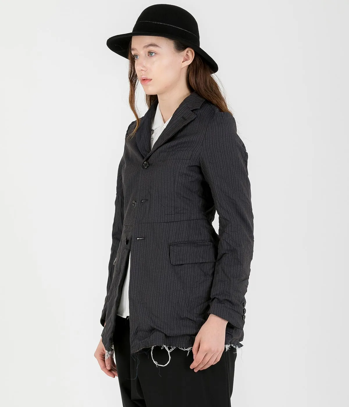 Dark Grey Pin Striped Jacket