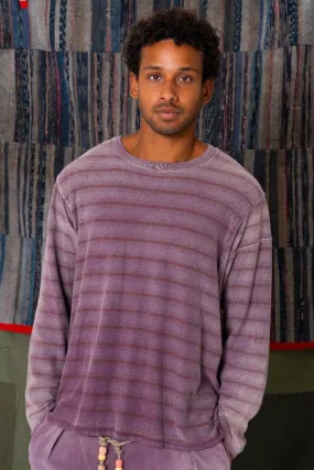 Derrick T Stripes Hemp/Organic Cotton Sunfaded Mauve