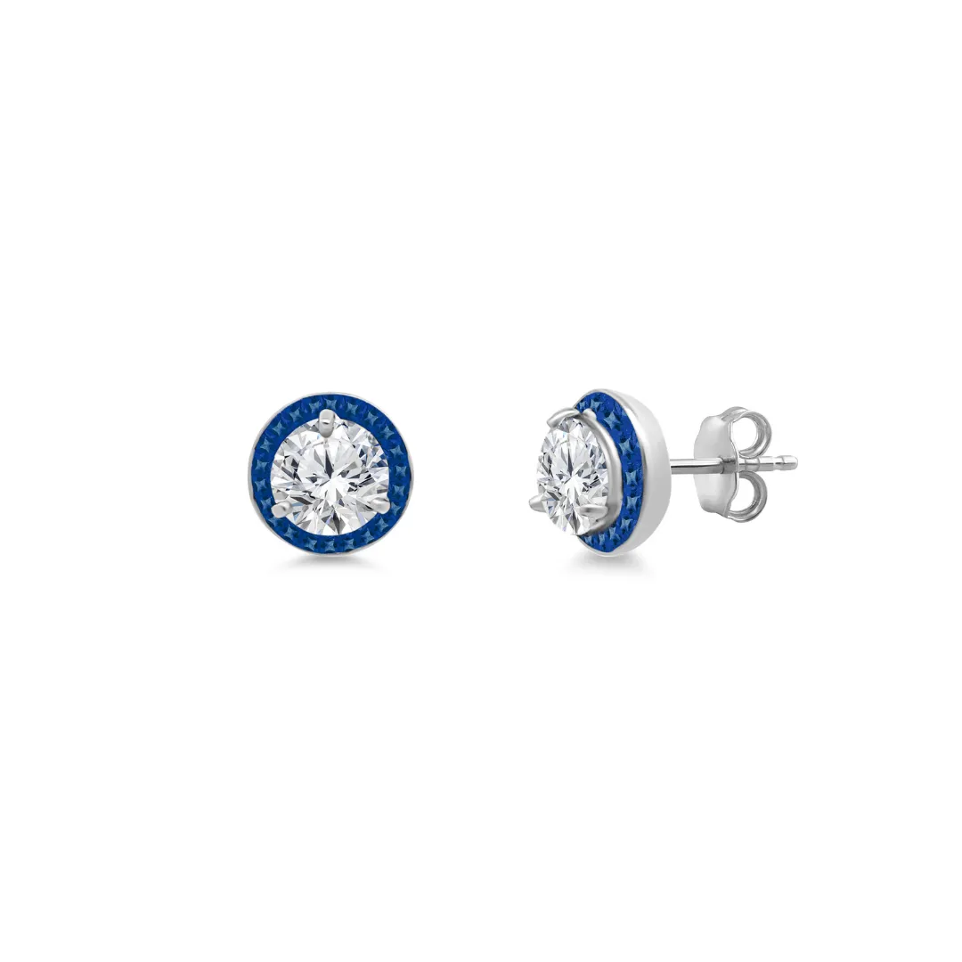 Diamond Studs with Gemstone Jackets