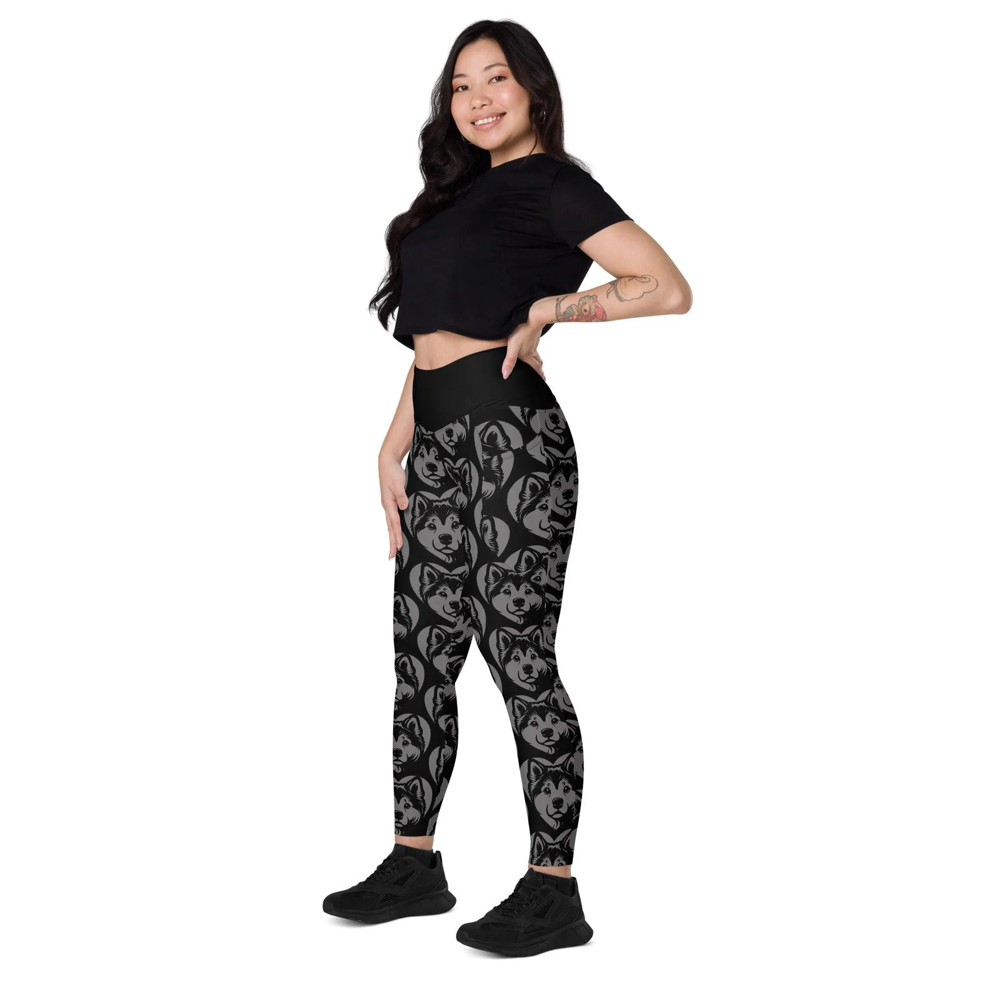 DOG BREED LEGGINGS with pockets - KAI KEN - HERTTAHOUND - grey