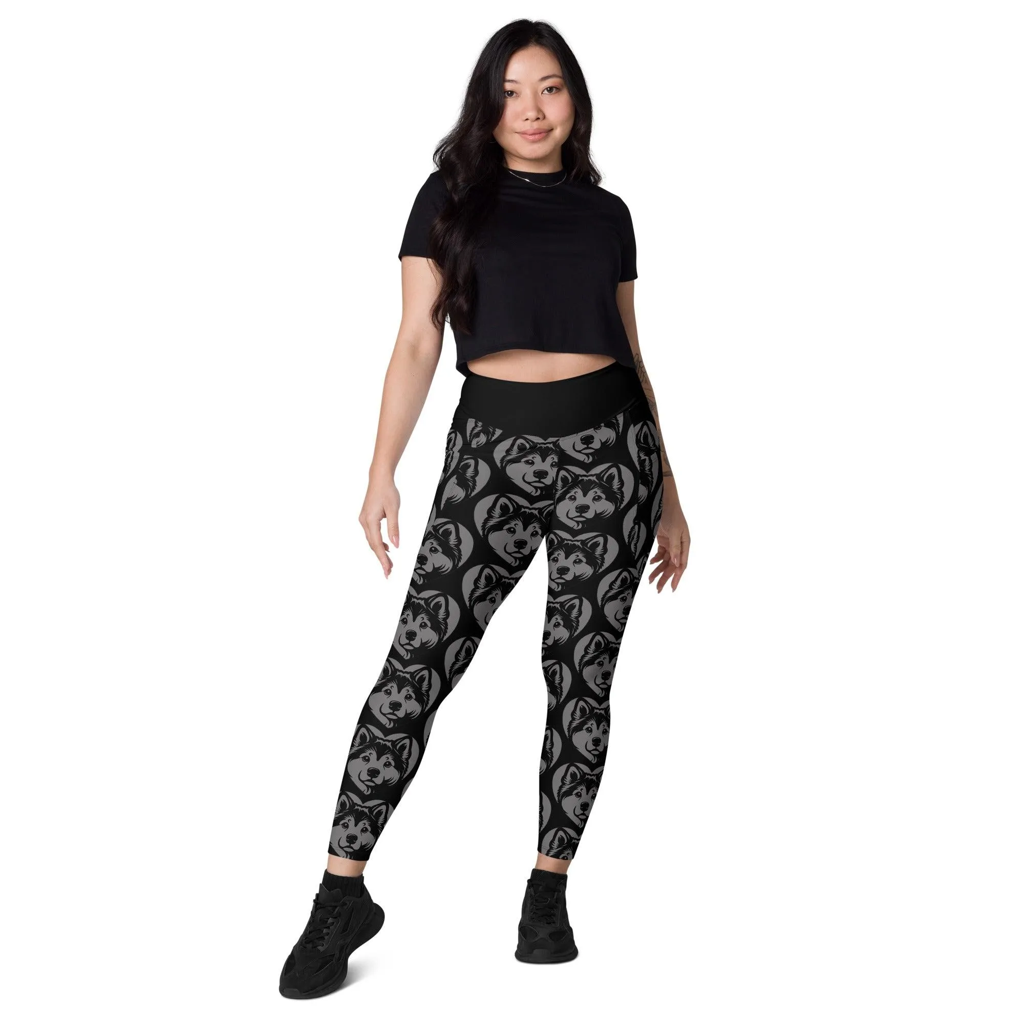 DOG BREED LEGGINGS with pockets - KAI KEN - HERTTAHOUND - grey