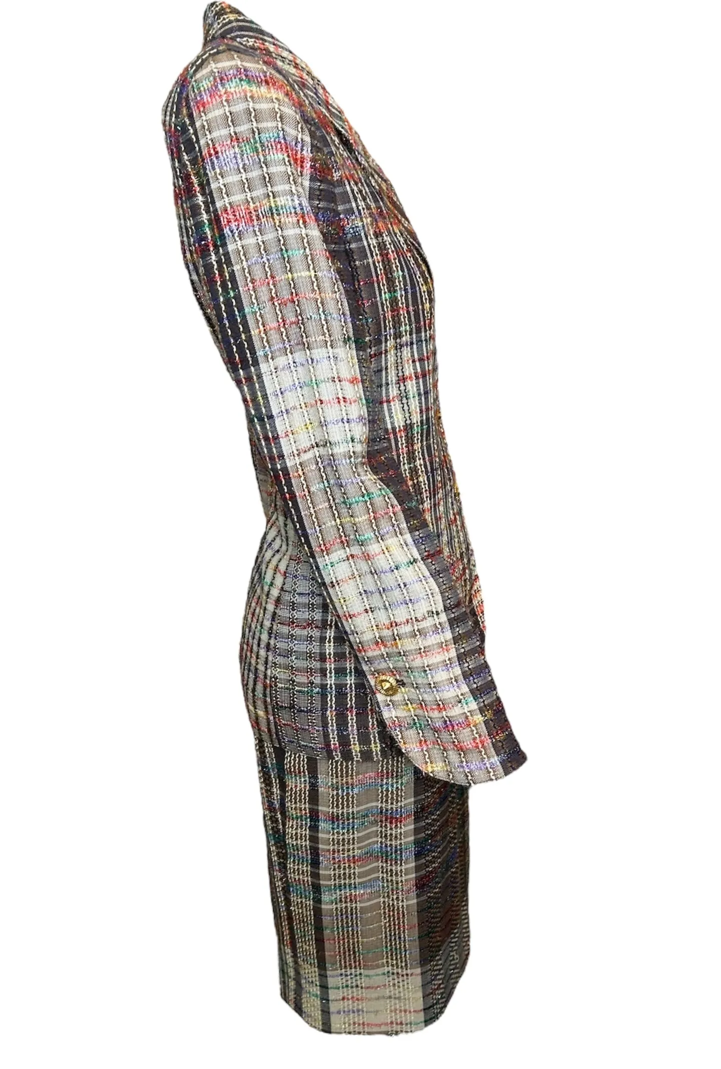 Emanuel Ungaro 1990s Parallele Rainbow Thread Suit Ensemble