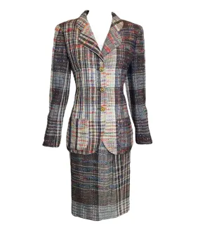 Emanuel Ungaro 1990s Parallele Rainbow Thread Suit Ensemble