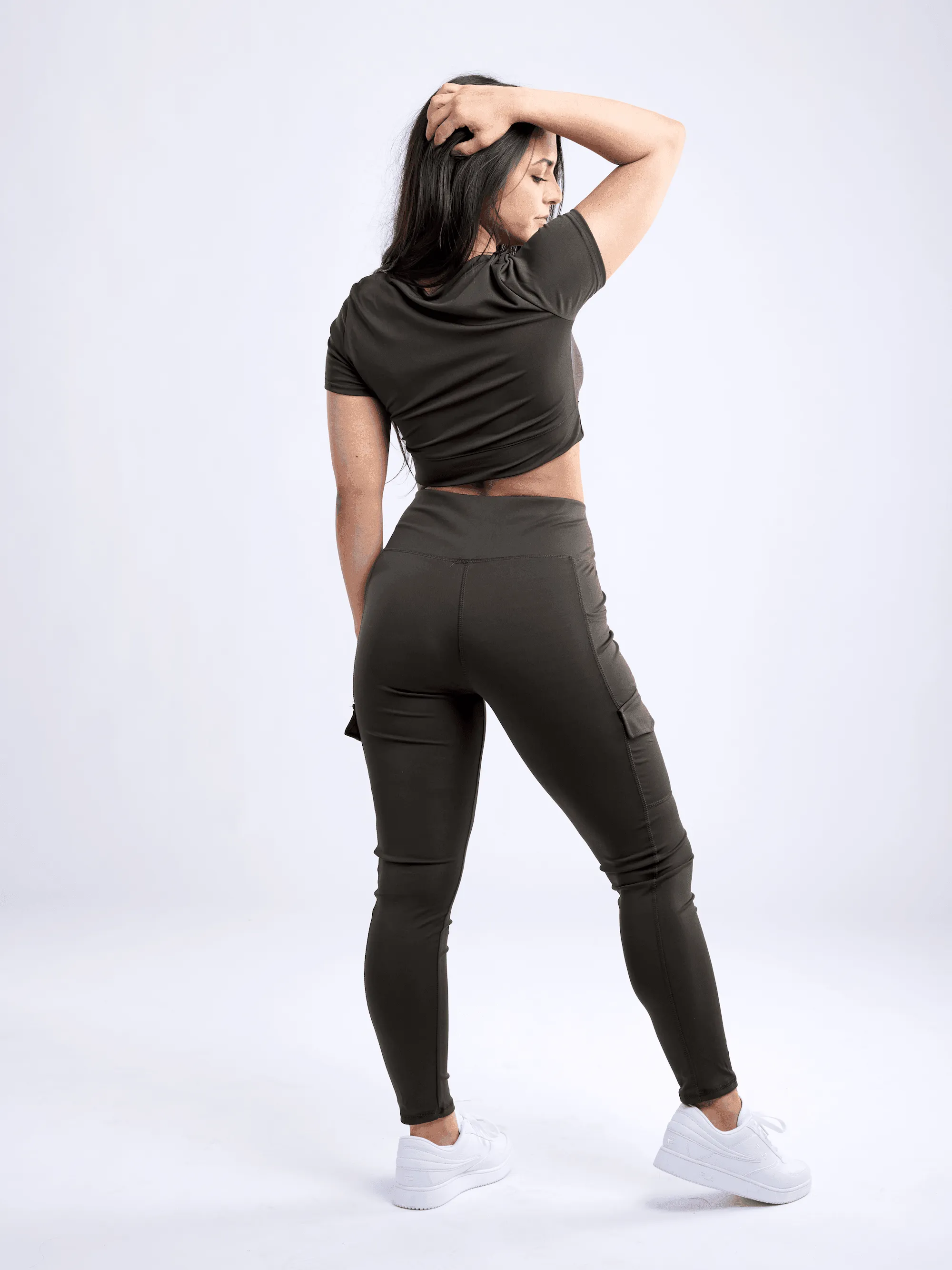 High-Waisted Leggings with Side Cargo Pockets