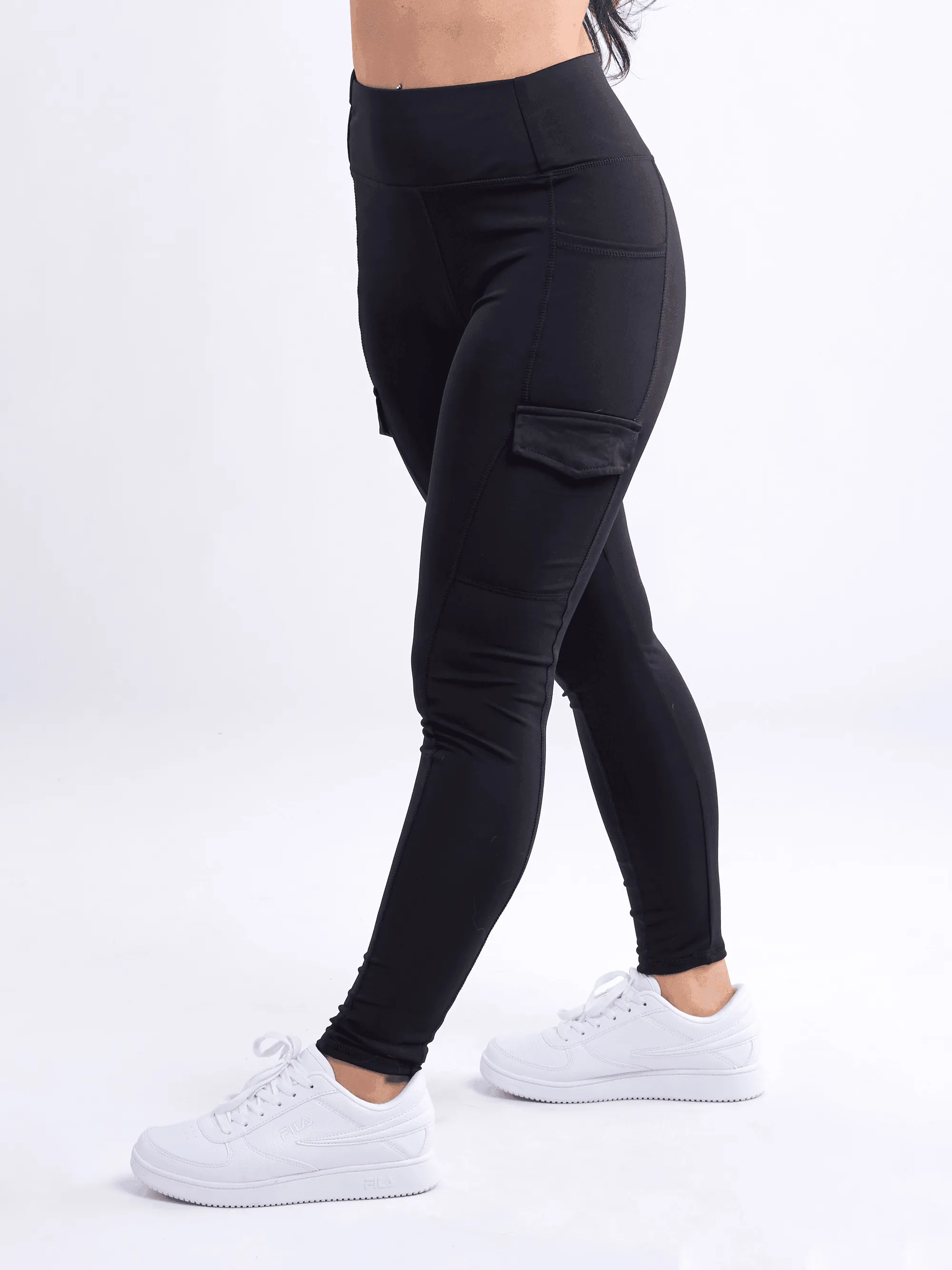 High-Waisted Leggings with Side Cargo Pockets