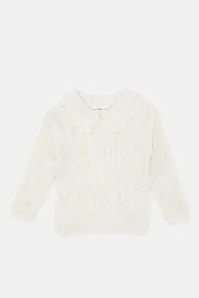 Infant Girls Ivory Knitted Pullover