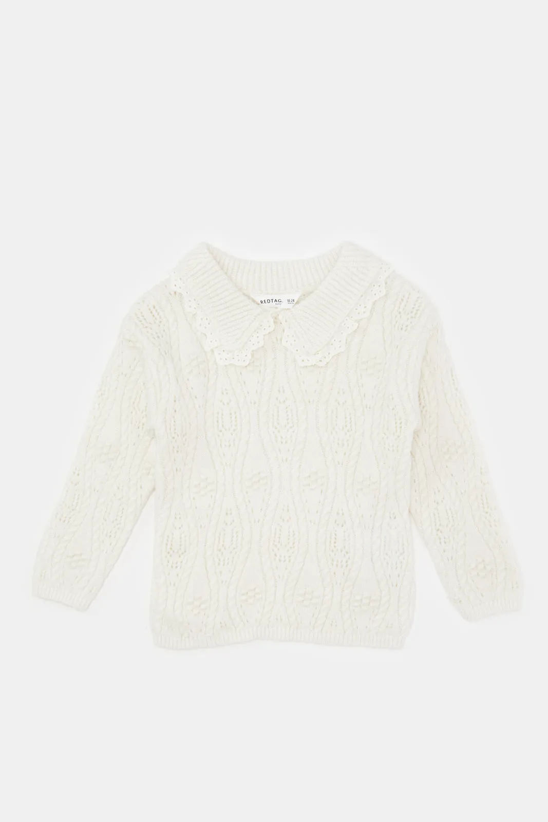 Infant Girls Ivory Knitted Pullover