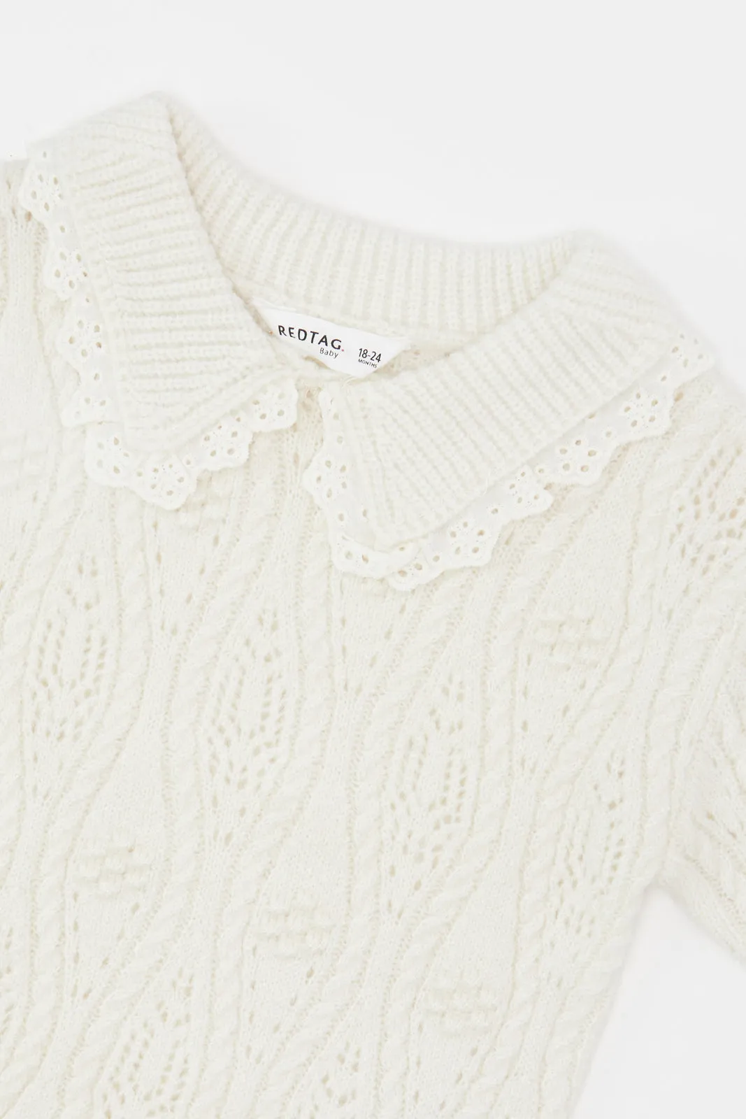 Infant Girls Ivory Knitted Pullover