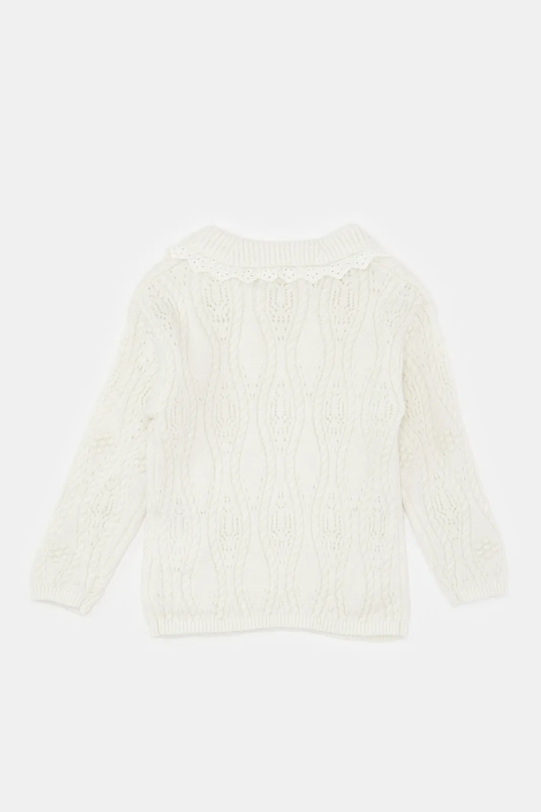 Infant Girls Ivory Knitted Pullover