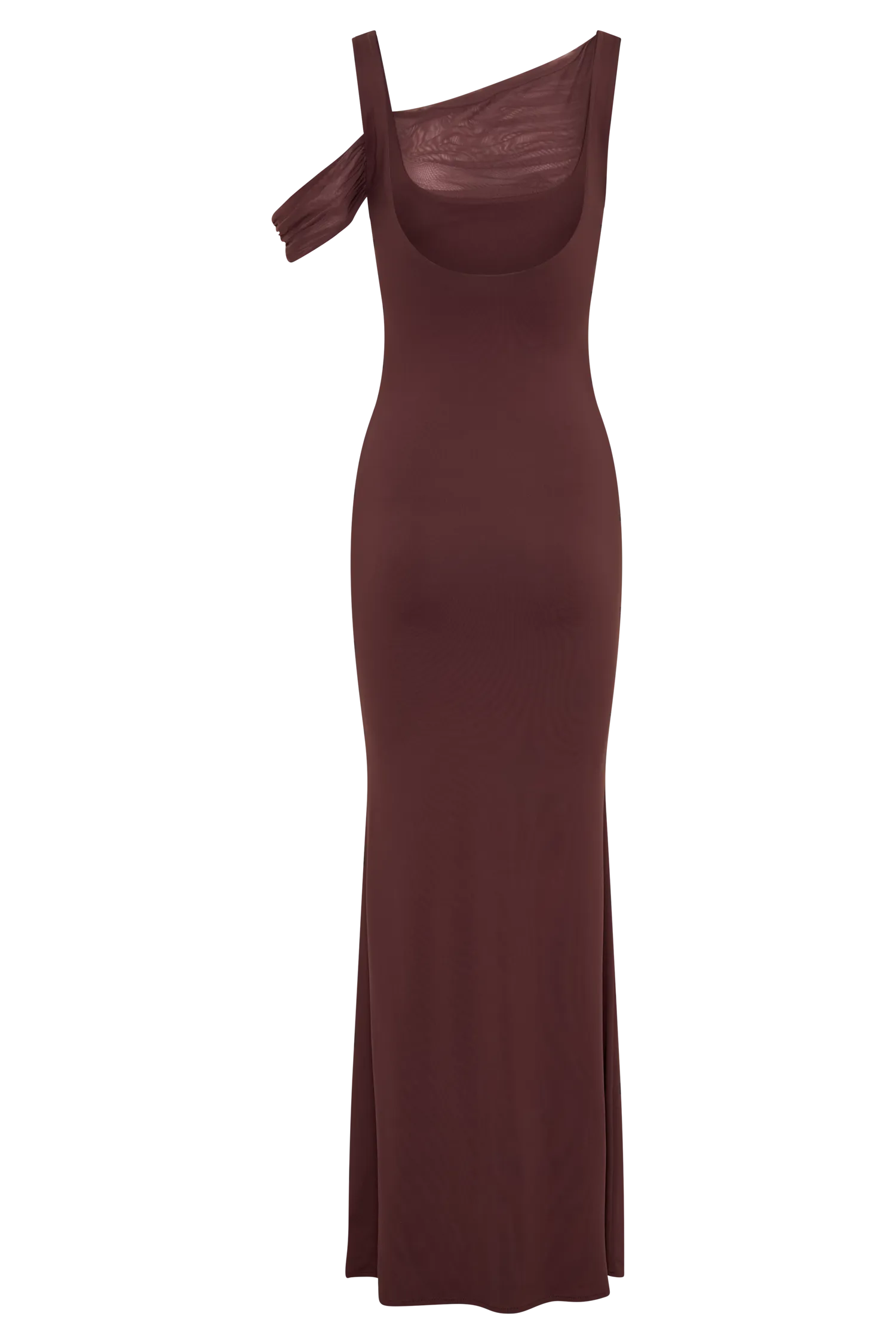 Janette Recycled Nylon And Mesh Sleeveless Maxi Dress - Mahogany