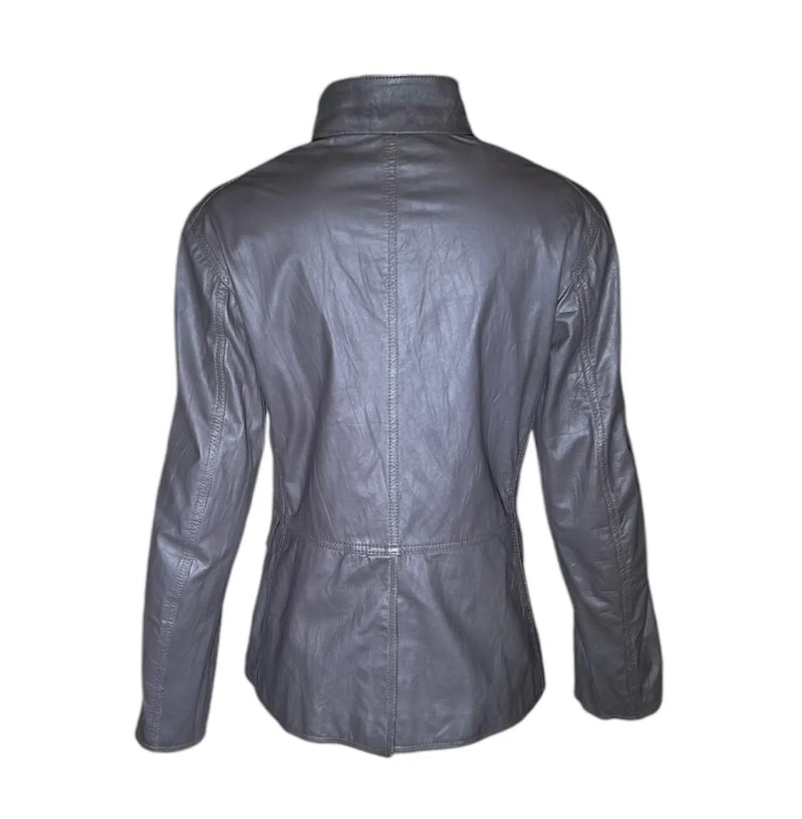 Jil Sander Y2K Grey Leather Jacket, New