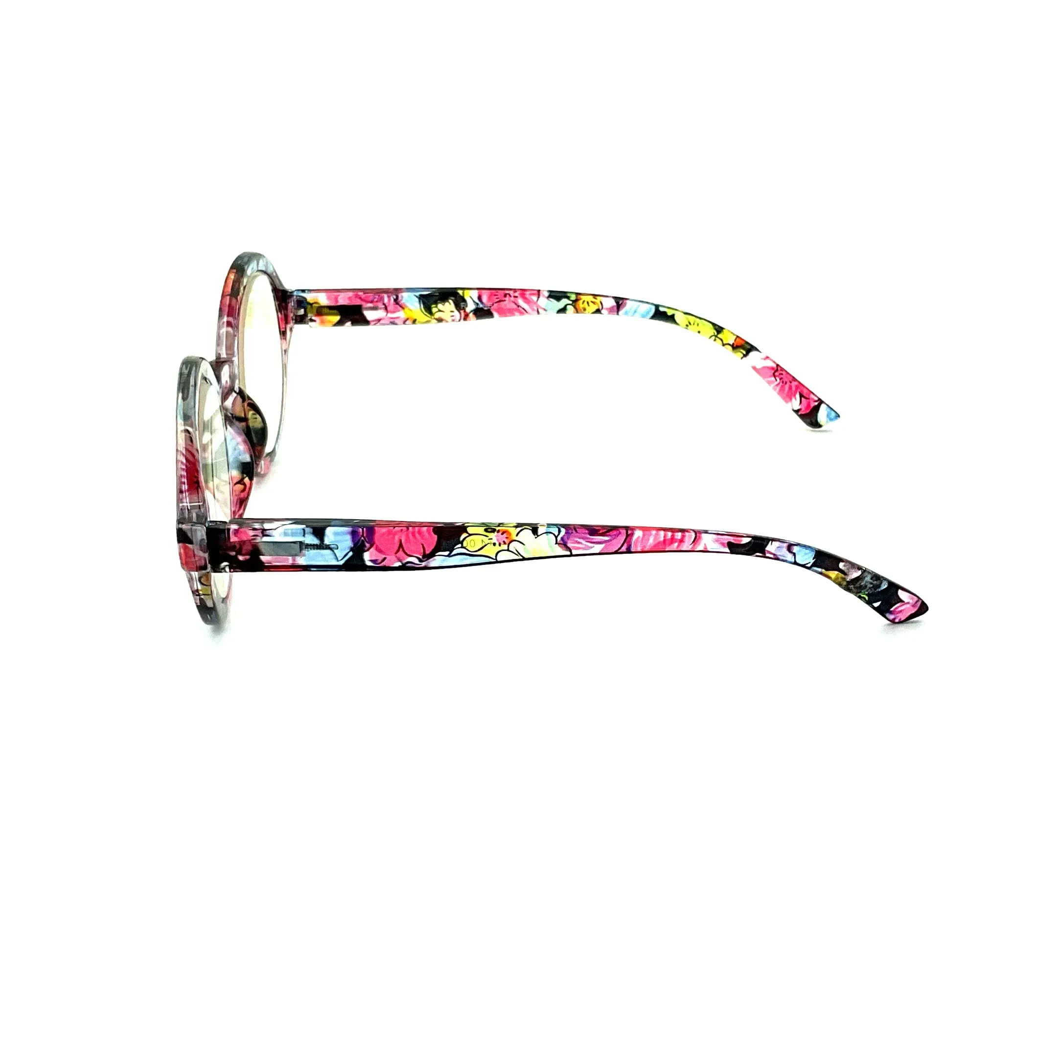 Jive Bomber Round Tye-Die & Fun Print Blue Light Blocking Reading Glasses