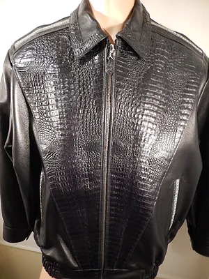 Kashani Custom Alligator Stingray Row Stone Bomber Jacket