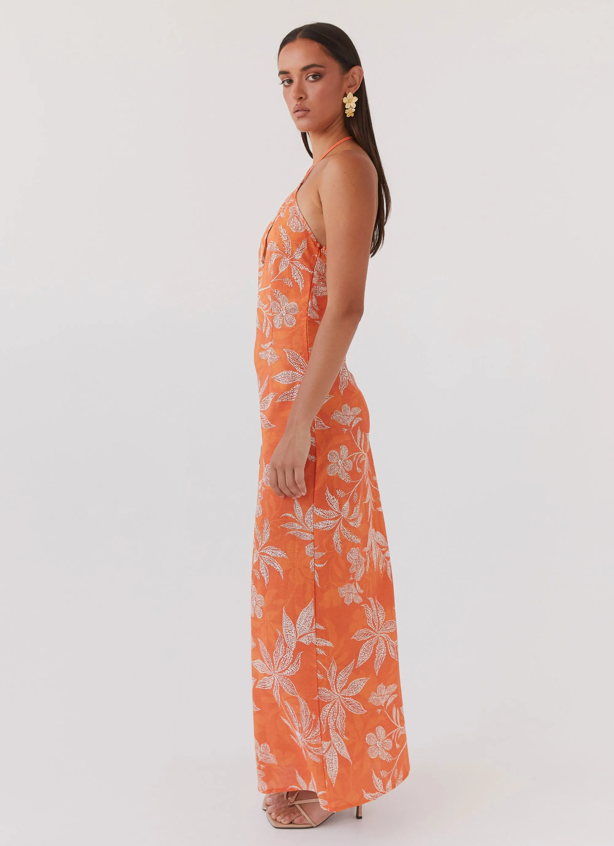 Keliegh Linen Maxi Dress - Tropic Sunset