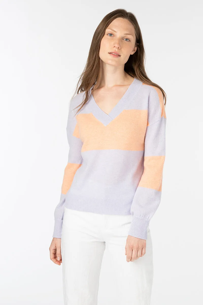 KINROSS CASHMERE - GATHERED SLEEVE VEE NECK