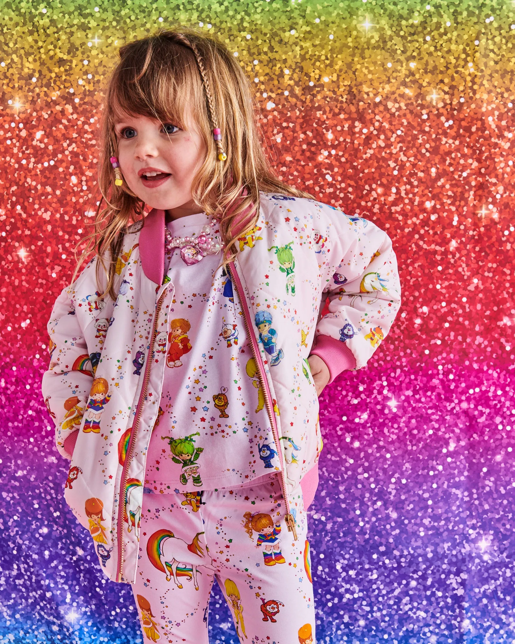 Kip&Co x Rainbow Brite Star Shower Bomber Jacket