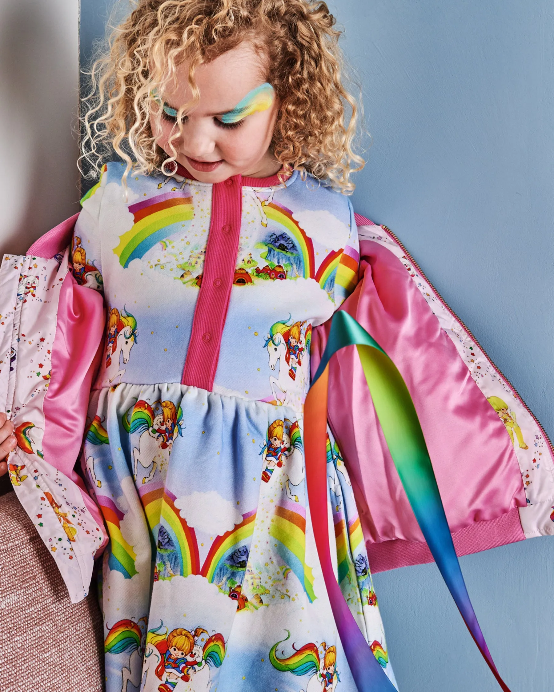 Kip&Co x Rainbow Brite Star Shower Bomber Jacket